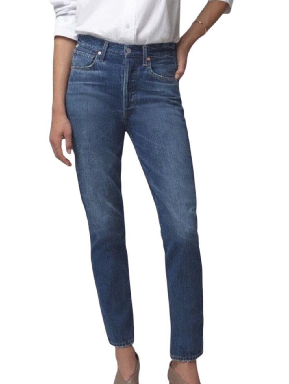 Citizens Of Humanity Charlotte Straight Jeans Ankle Fit in Hold On Plus Size 34